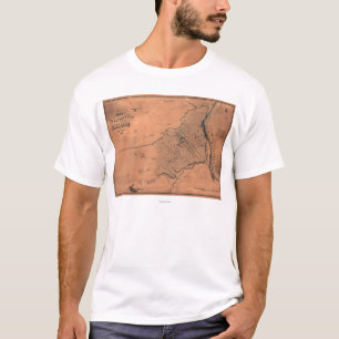 Camiseta Batalha de Shiloh - mapa panorâmico 5 da guerra