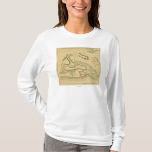 Camiseta Batalha do forte Henry - mapa panorâmico da guerr