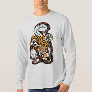 Camiseta Batalha Épica: Arte do Tigre vs. Cobra