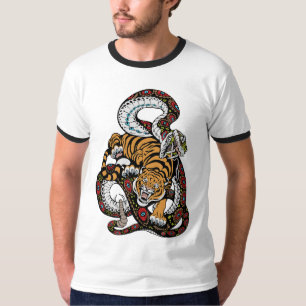 Camiseta Batalha Épica: Arte do Tigre vs. Cobra