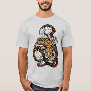 Camiseta Batalha épica: Tigre vs Cobra Art