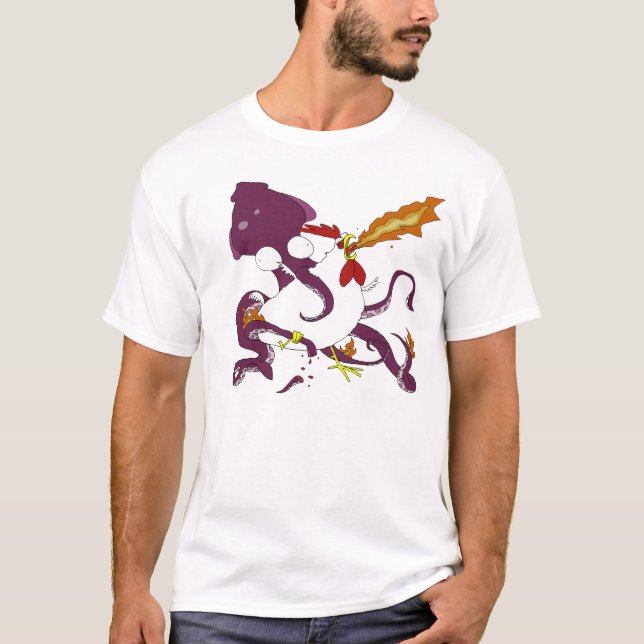 Camiseta batalha épico entre bens e o mal (Frente)