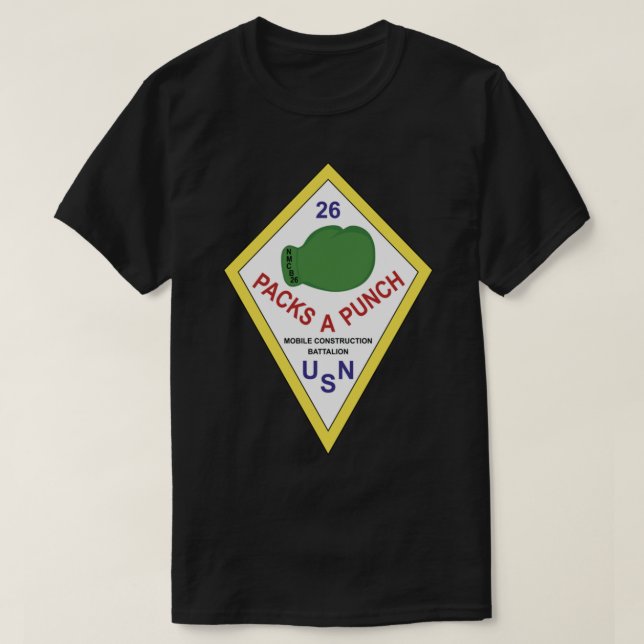 Camiseta Batalhão de Construção Naval Móvel 26 (NMCB-26) (Frente do Design)