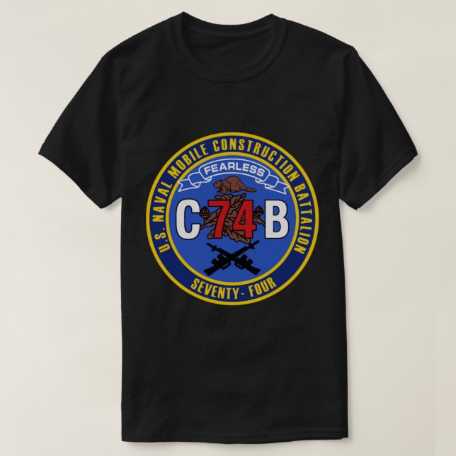Camiseta Batalhão de Construção Naval Móvel 74 (NMCB-74) (Frente do Design)