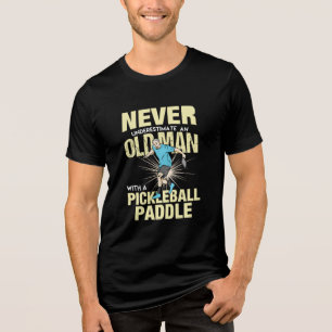 Camiseta Batalhão - Homem Velho Com Uma Alça De Pickleball