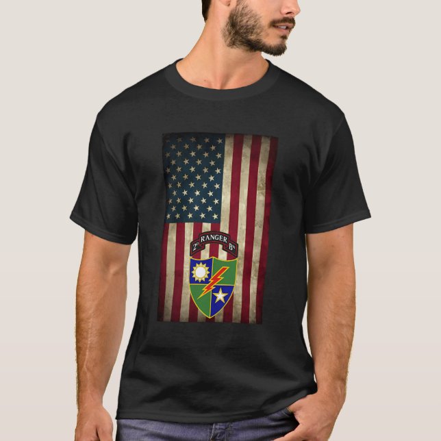 Camiseta Batalhão segundo - 75º Regimento Ranger - Bandeira (Frente)