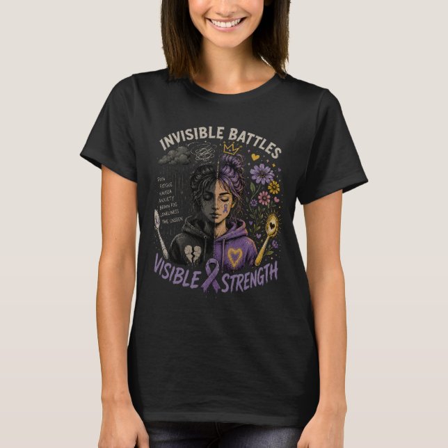 Camiseta Batalhas Invisíveis, Força Visível Doença Crônica (Frente)