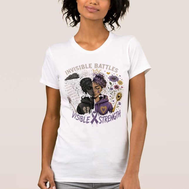 Camiseta Batalhas Invisíveis, Força Visível Doença Crônica (Frente)