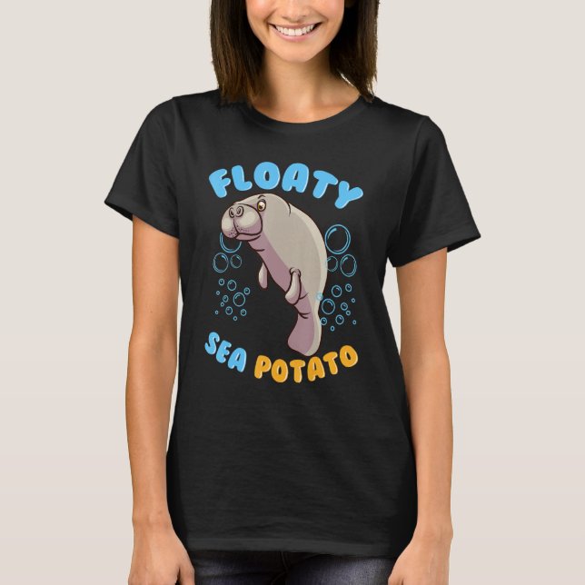 Camiseta Batata De Batata Flutuante Cuta Manatee Funny Gift (Frente)
