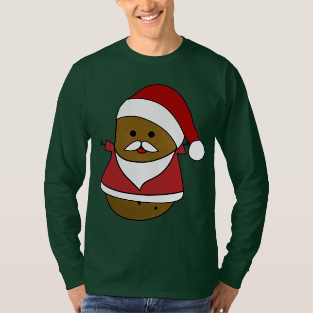 Camiseta Batata de Natal do Papai Noel Feliz (Frente)