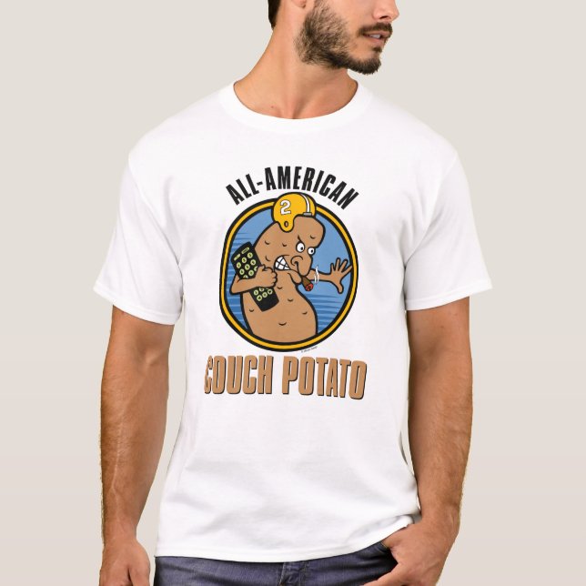Camiseta Batata de sofá americana (personalizada no verso) (Frente)
