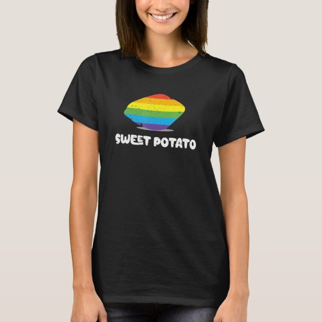 Camiseta Batata Doce Arco-Íris LGBTQ Engraçada Batata (Frente)