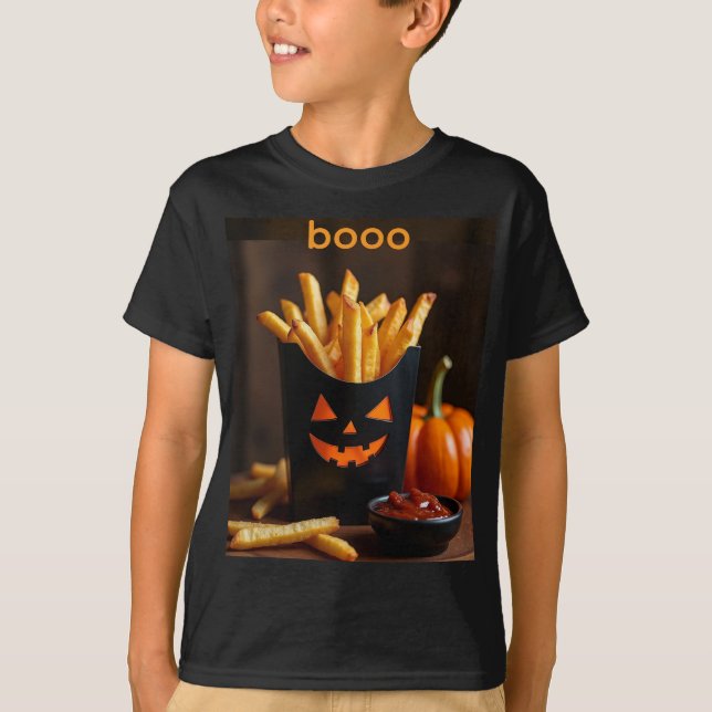 Camiseta Batata doce frita com catchup para halloween (Frente)