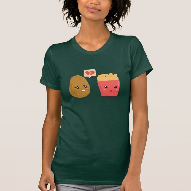 Camiseta Batata é Coração Quebrado por Fritas Francesas (Frente)