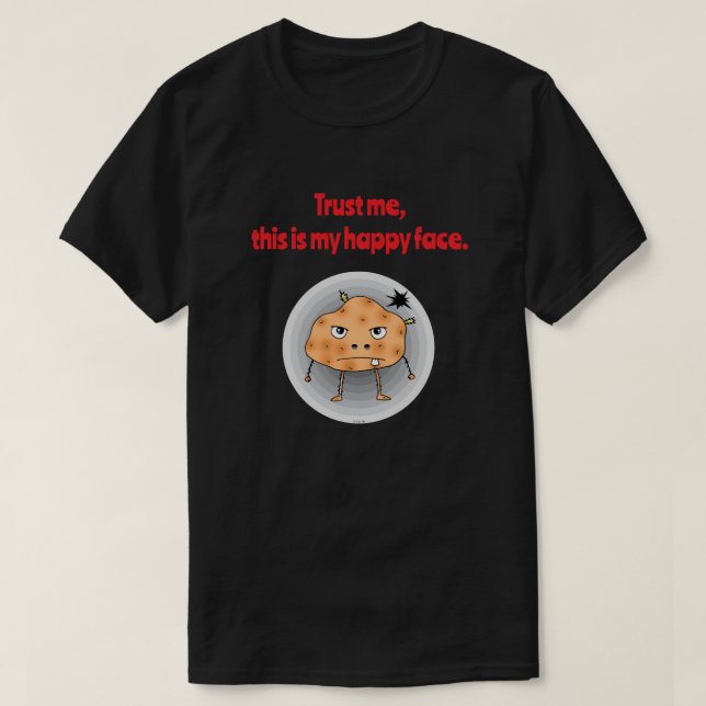 Camiseta Batata Engraçada Rosto Feliz (Frente do Design)