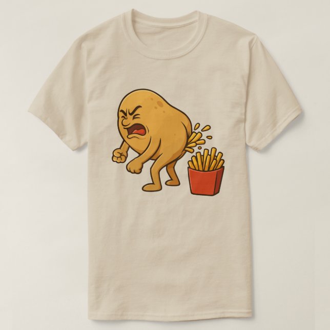 Camiseta Batata Francesa Que Faz Caca  l Batata Frita Engra (Frente do Design)