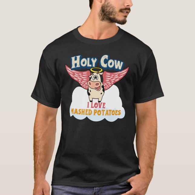 Camiseta Batata fresca amassada presente de vaca sagrada Eu (Frente)