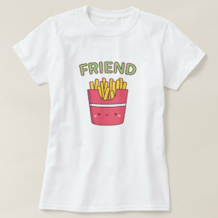 Camiseta Batata Frita Amiga Fofa Correspondente Melhor Amig