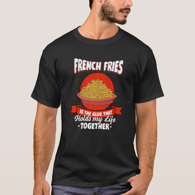 Camiseta Batata Frita Mantém Minha Vida Junto Dizeres Dedo (Frente)