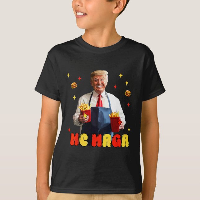 Camiseta Batata Frita Mega Mc Trump Divertida Comida Rápida (Frente)