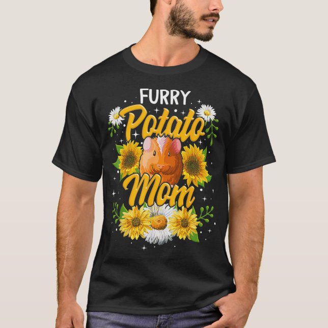 Camiseta Batata Furada Mãe Guiné Porco Mãe Cavy Mamãe Mama  (Frente)