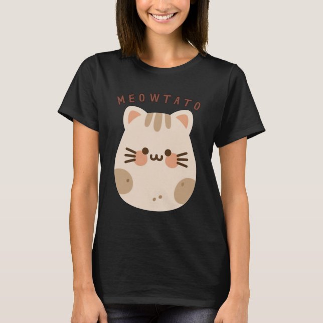 Camiseta Batata-Mashup de Gato Kawaii (Frente)
