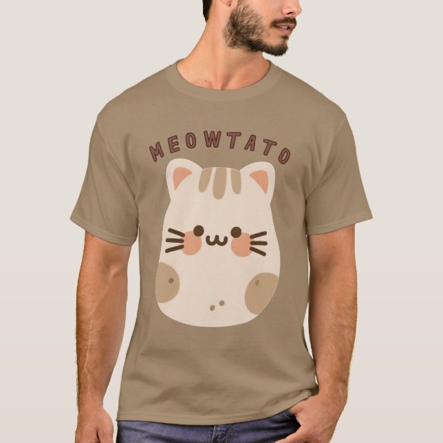 Camiseta Batata-Mashup de Gato Kawaii (Frente)