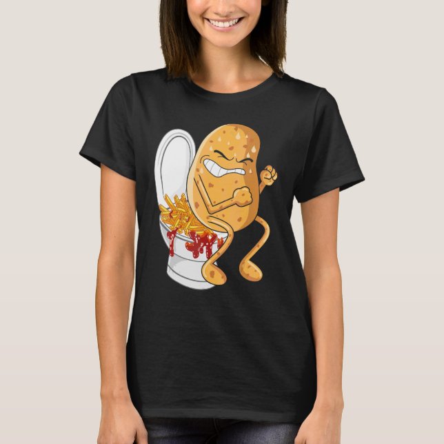 Camiseta Batata Pooping Fries Franceses Fritas Batatas Frit (Frente)