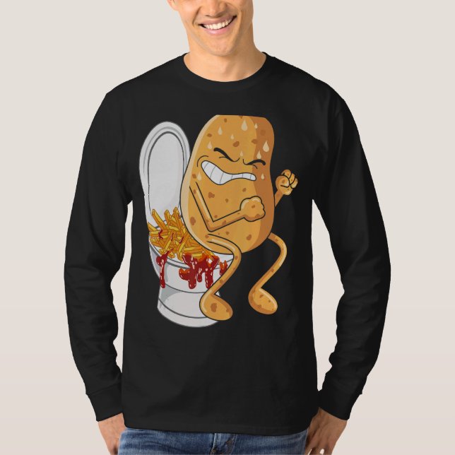 Camiseta Batata Pooping Fries Franceses Fritas Batatas Frit (Frente)