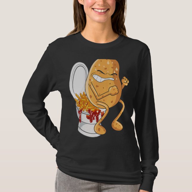 Camiseta Batata Pooping Fries Franceses Fritas Batatas Frit (Frente)