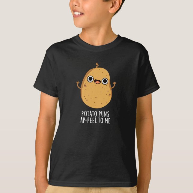 Camiseta Batata Torna-Me Um Pêel Engraçado De Batata Escuro (Frente)