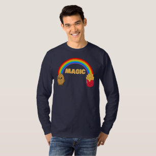 Camiseta Batata transformando-se em chips com arco-íris
