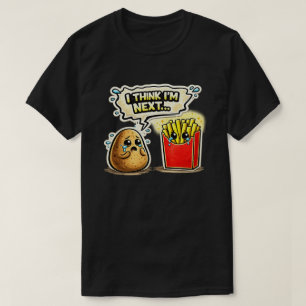 Camiseta Batata Triste e Fritas Arte de Desenho Animado Div