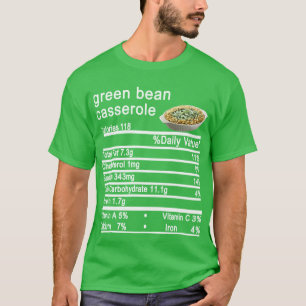 Camiseta batata verde casserole Nutrição Fatos Ação de