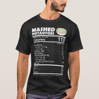 Camiseta Batatas amassadas Fatos Nutricionais Engraçado Tha