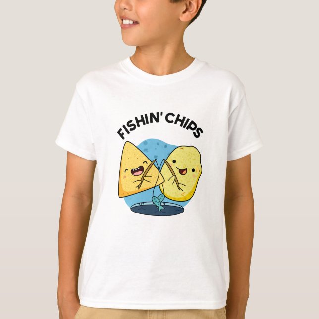 Camiseta Batatas fritas de peixe Arma de Comida (Frente)