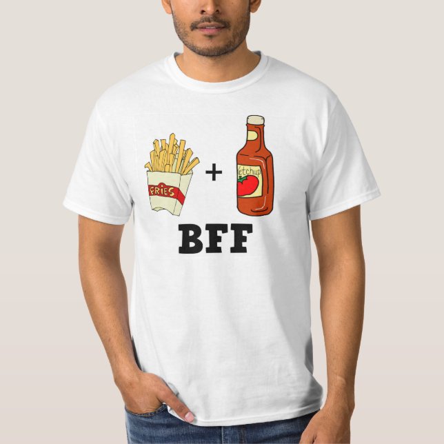 Camiseta Batatas fritas & ketchup BFF (Frente)
