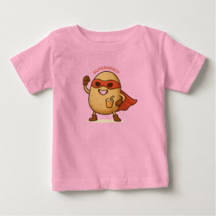 Camiseta Batatata Desenho Animado Super-Herói Fofo Bebê