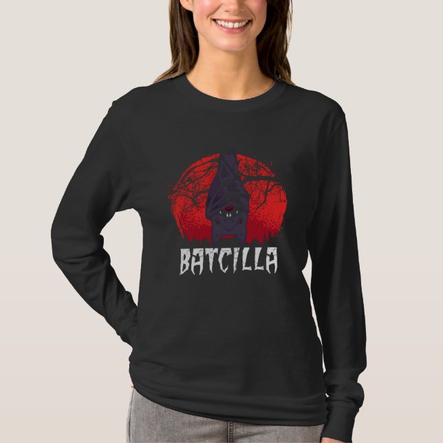 Camiseta Batcilla Bat Blood Suction Halloween Scary Virus (Frente)