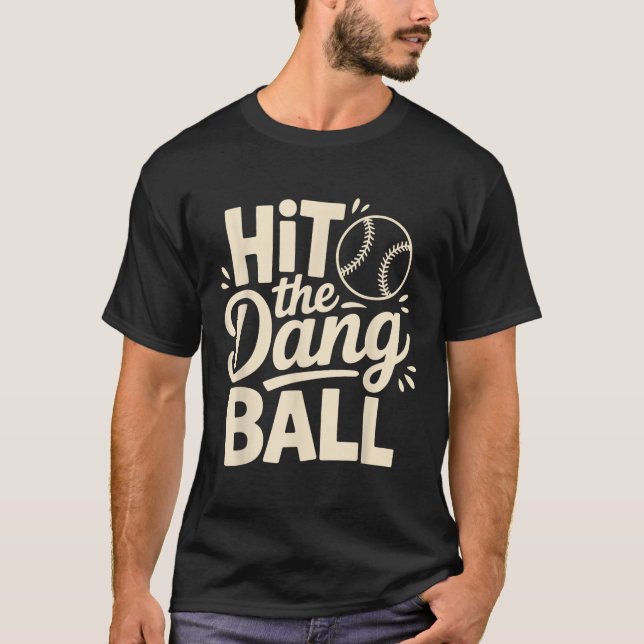 Camiseta Bate A Bola Dang, Jogando Roupa De Baseball Tenden (Frente)