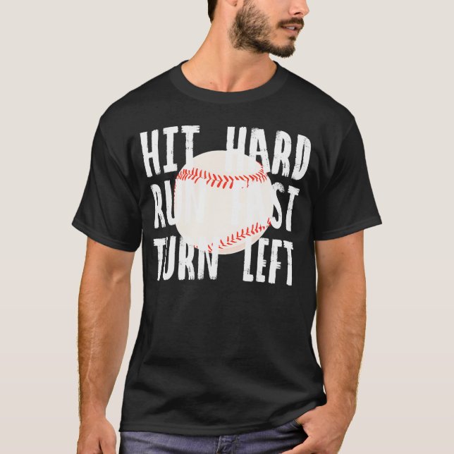 Camiseta Bate-Duro Executar Rápido Virar À Esquerda Basebal (Frente)