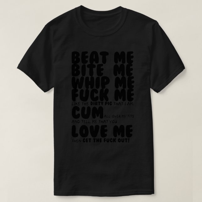 Camiseta Bate-me morda-me chicotear-me (Frente do Design)