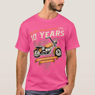 Camiseta Bate na estrada por 10 anos Biker 10th Wedding A