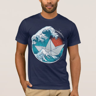 Camiseta Bateau en papier et vagues