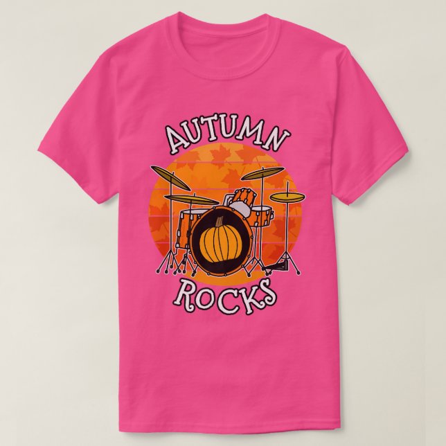 Camiseta Batedor de Queda, Rochas de outono, Professor de T (Frente do Design)