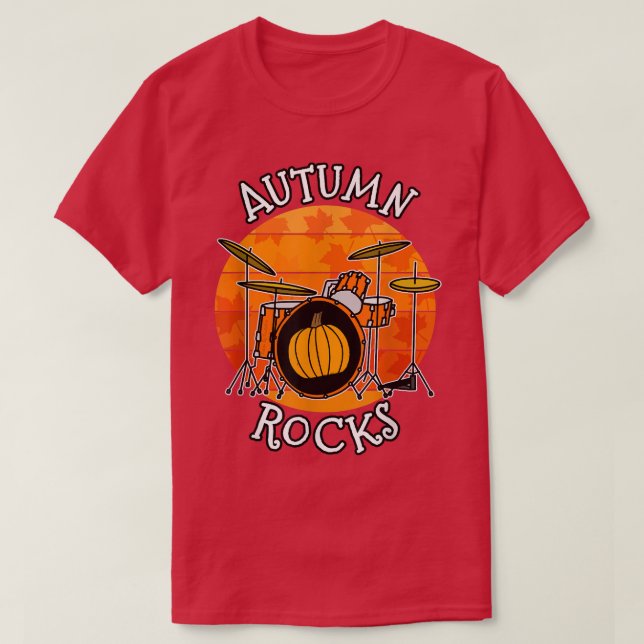 Camiseta Batedor de Queda, Rochas de outono, Professor de T (Frente do Design)