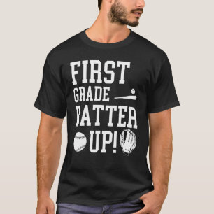 Camiseta Batendo Baseball De Primeiro Grau De Volta À Escol