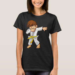 Camiseta Bater artistas marciais com cinturão amarelo Karat