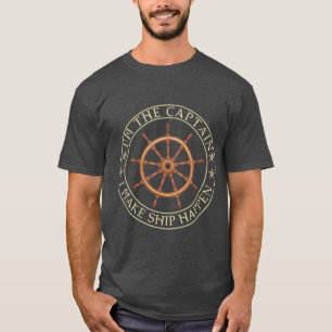 Camiseta Bater Engraçado Sou O Capitão Que Faço O Navio Aco
