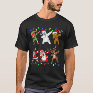 Camiseta Bater No Natal Elf E Amigos Meninos Dab Xm